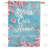 Personalized Bless Our Home Message House Flag