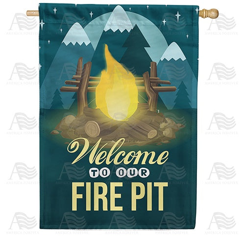 Winter Campfire Double Sided House Flag