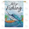 Let's Go Fishing Double Sided House Flag