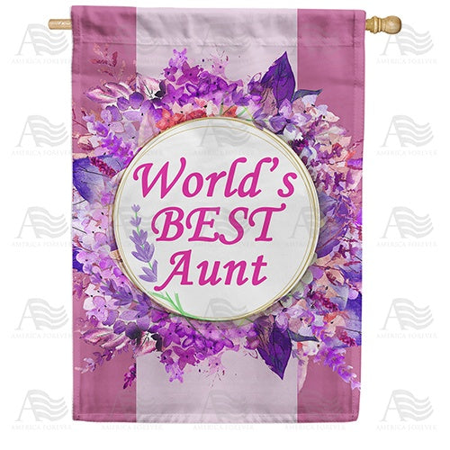 World's Best Aunt Double Sided House Flag