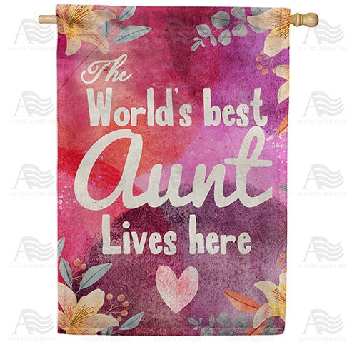 Best Aunt Lives Here Double Sided House Flag