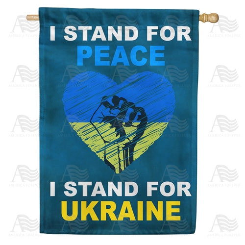 Stand with Ukraine Double Sided House Flag