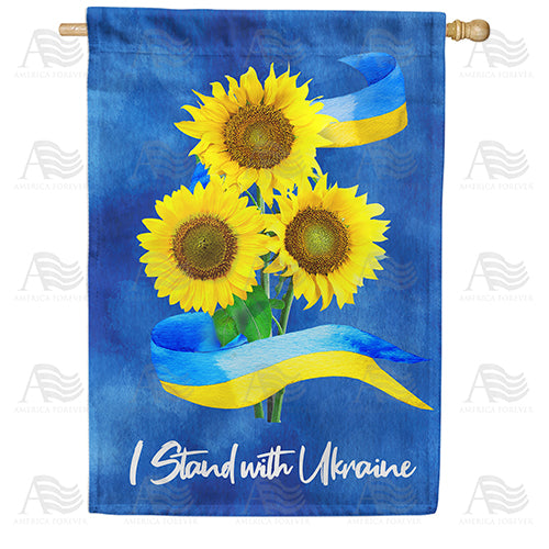 Ukraine Sunflowers Double Sided House Flag