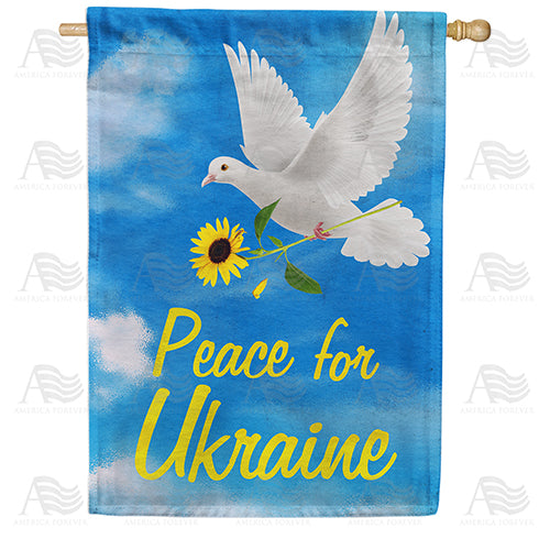 Peace for Ukraine - Dove Double Sided House Flag