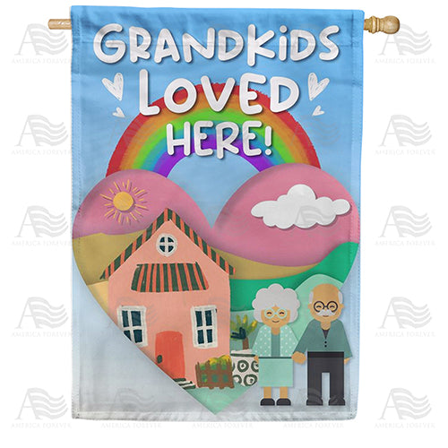 Grandkids Welcomed Here Double Sided House Flag