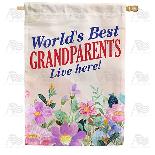 World's Best Grandparents Double Sided House Flag