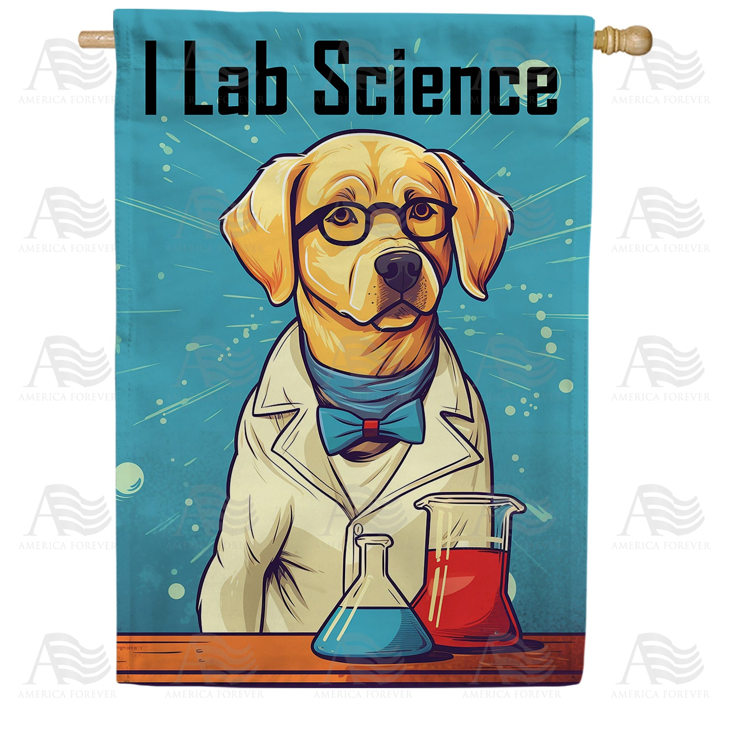 I Lab Science Double Sided House Flag