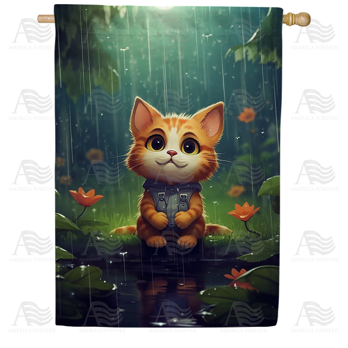 Waiting For A Rainbow Double Sided House Flag