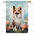 Collie Painting Double Sided House Flag