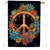 Blooming Peace Sign Double Sided House Flag