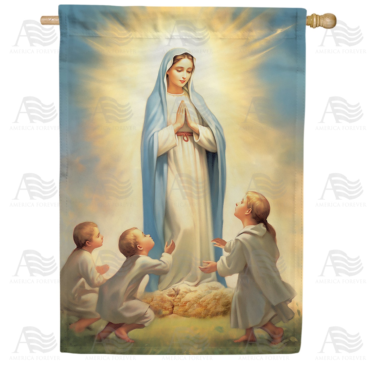 Praying For Children Double Sided House Flag