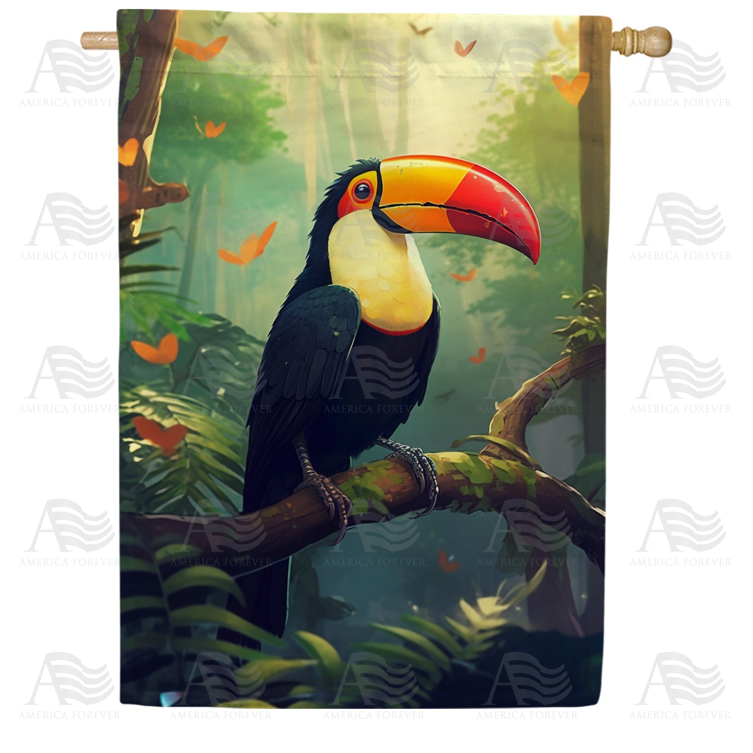 Tropical Toucan Double Sided House Flag