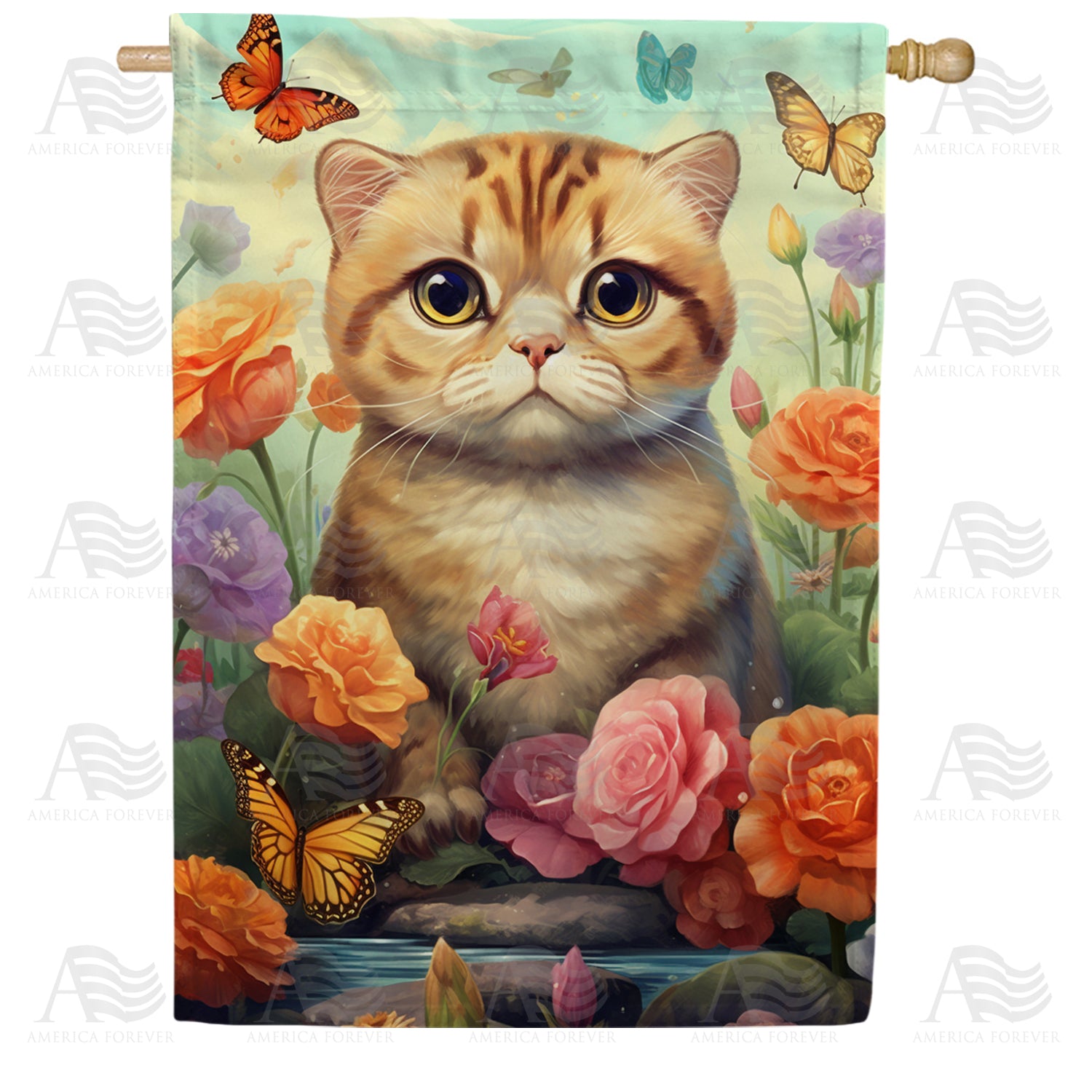 Pouty Kitten Double Sided House Flag