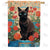 Black Cat Terracotta Double Sided House Flag