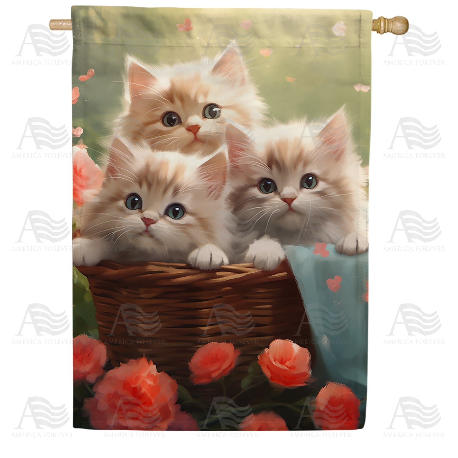 Basketful Of Cuteness Double Sided House Flag