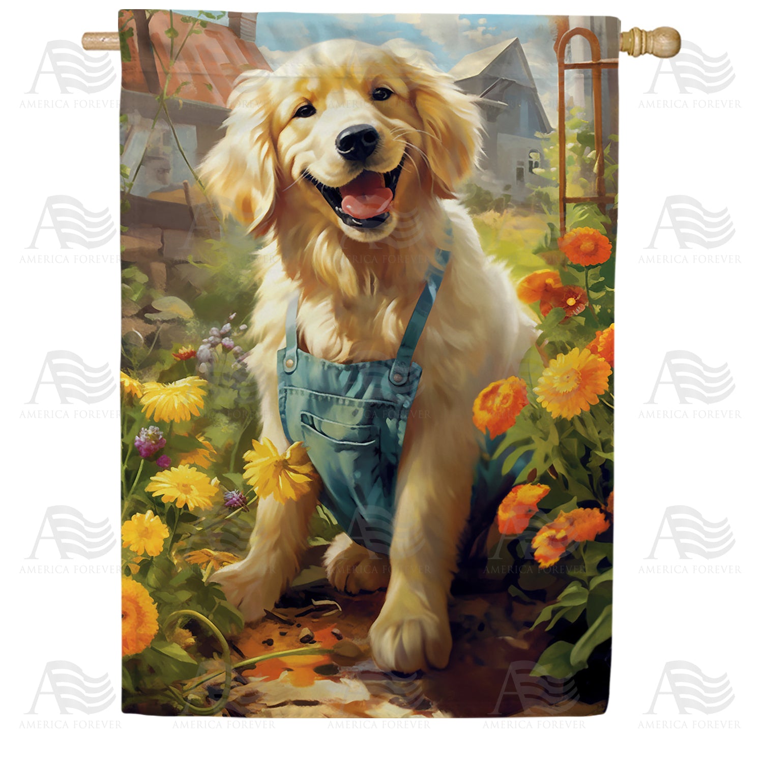 Farmer Retriever Double Sided House Flag