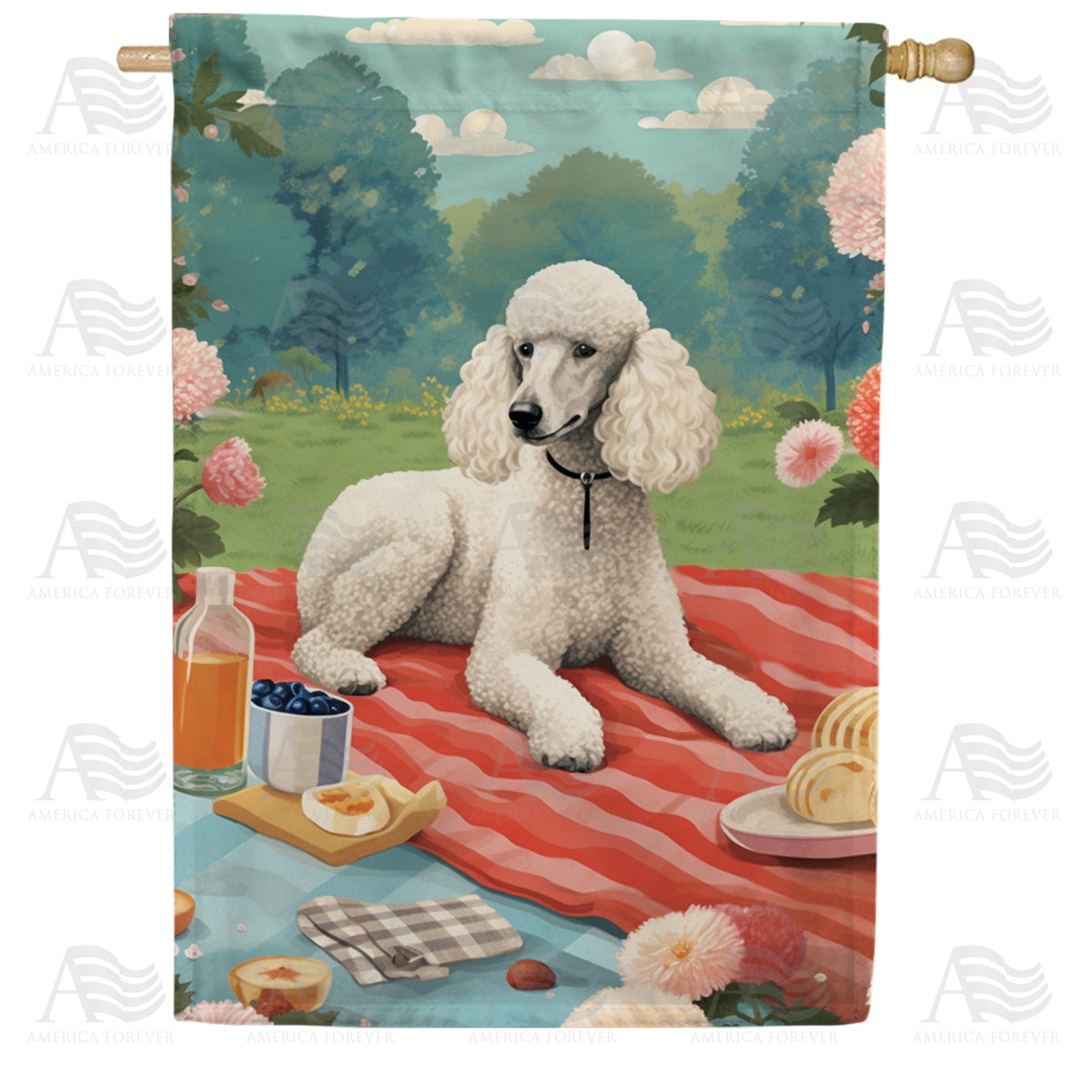 Standard Poodle Double Sided House Flag