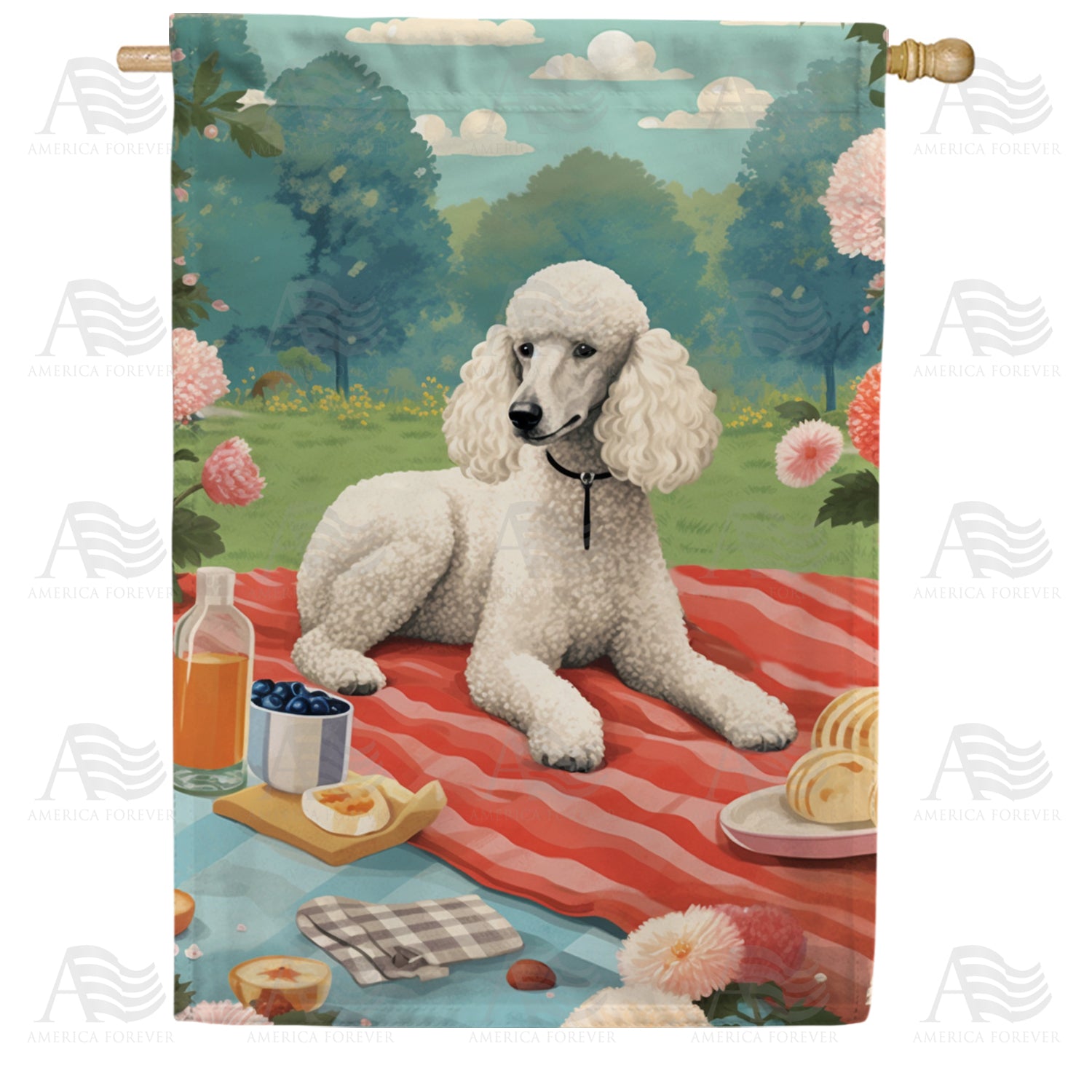 Standard Poodle Double Sided House Flag