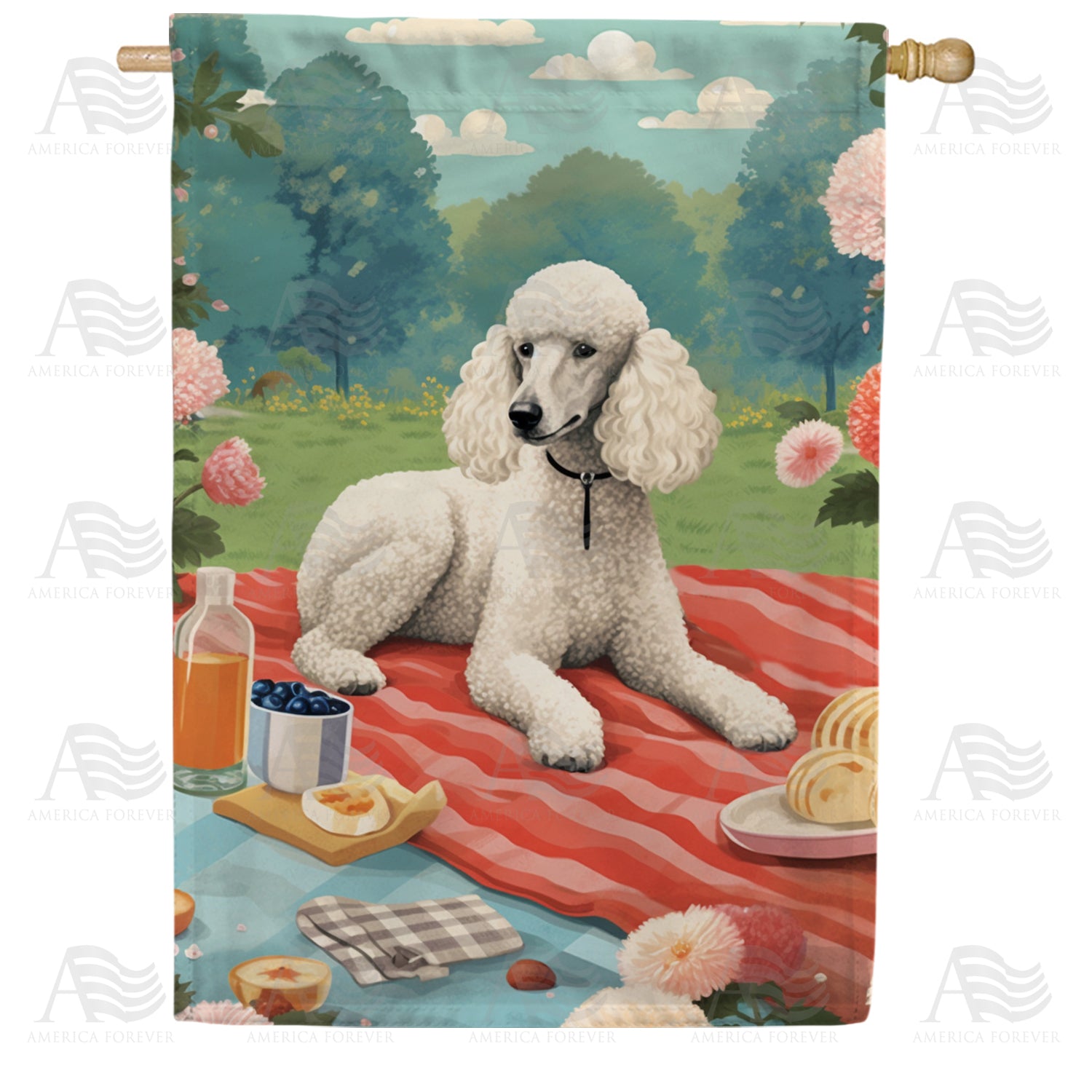 Standard Poodle Double Sided House Flag