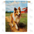 Country Collie Double Sided House Flag