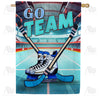 Ice Hockey Face Off Double Sided House Flag