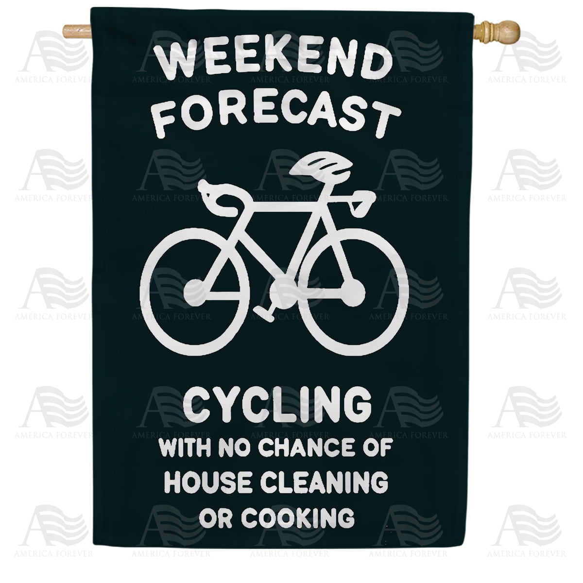 Weekend Cycling Forecast Double Sided House Flag
