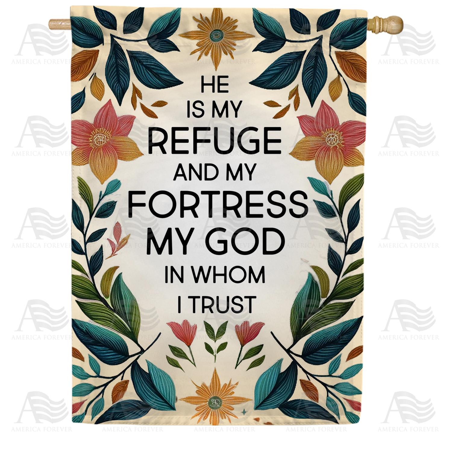 Floral Faith Quote Double Sided House Flag