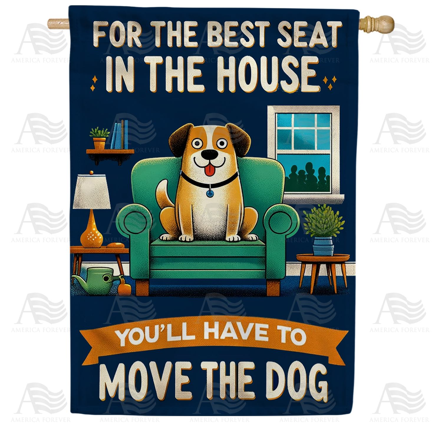 Best Seat Dog Humor Double Sided House Flag
