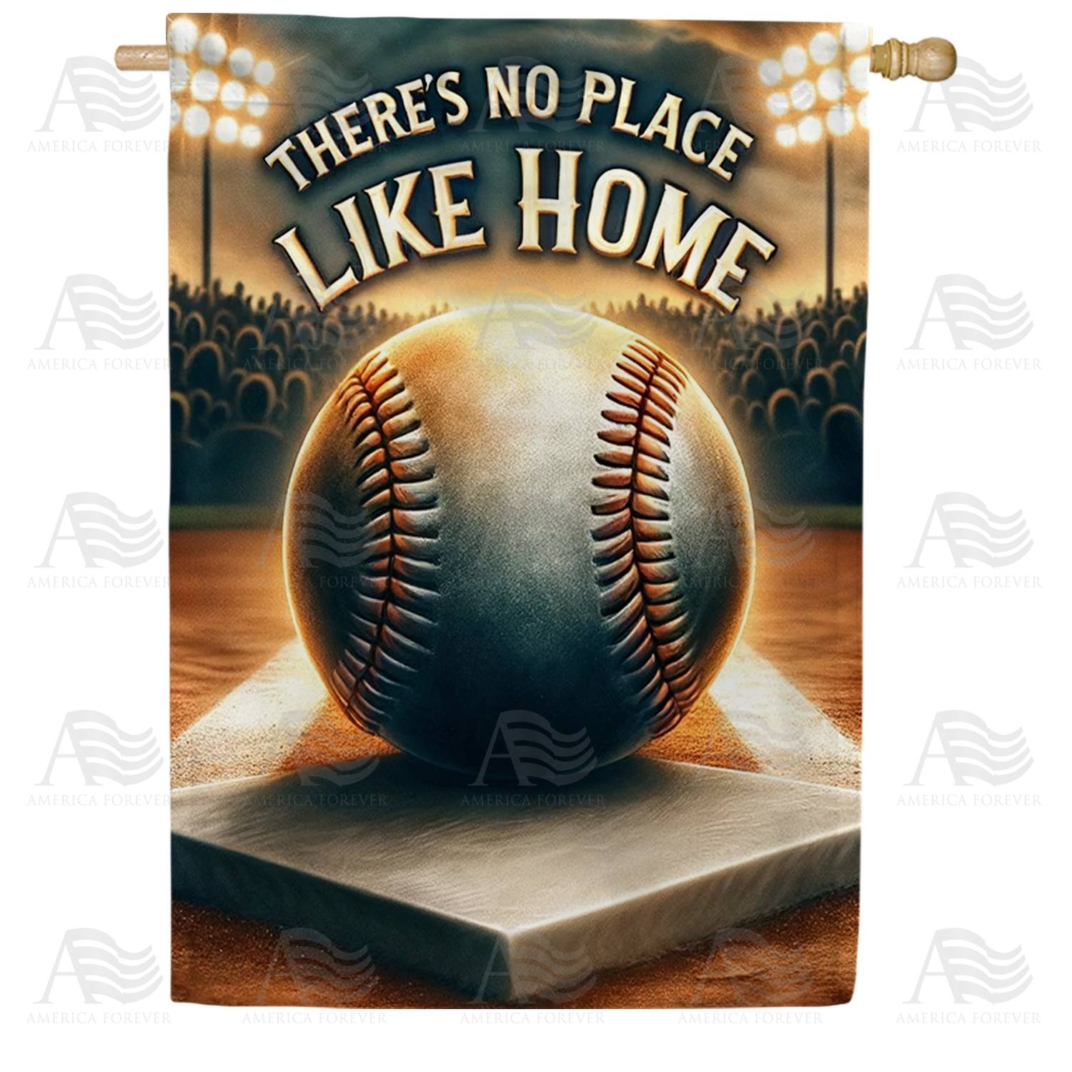 No Place Like Home Baseball Double Sided House Flag