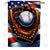 Patriotic Baseball Glove Double Sided House Flag