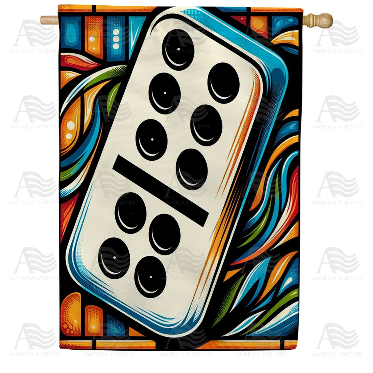 Colorful Domino Double Sided House Flag