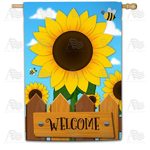 Sunflower Welcome Double Sided House Flag