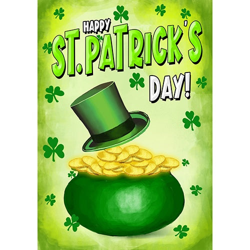 St. Patty's Pot O' Gold Double Sided House Flag