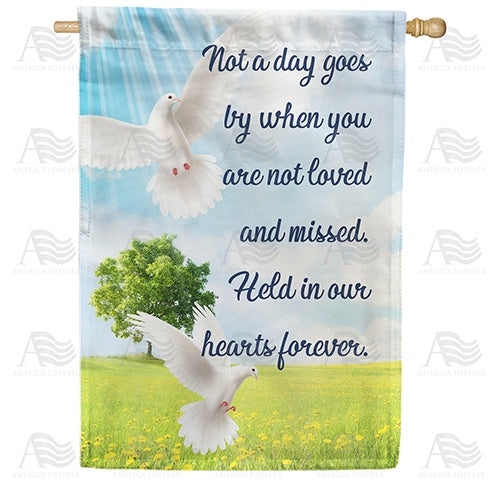 Loved And Missed Double Sided House Flag