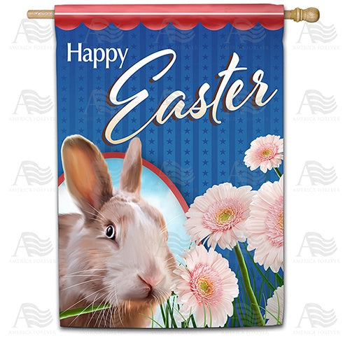 Realistic Easter Bunny Double Sided House Flag