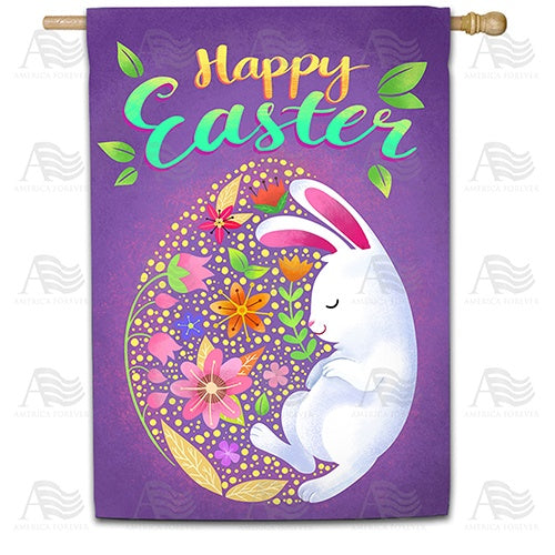 Sleepy Easter Bunny Double Sided House Flag