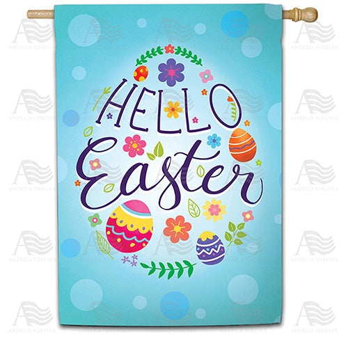 Eggsciting Easter Double Sided House Flag