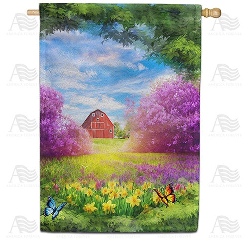 Spring Meadow Double Sided House Flag