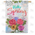 Hello Spring Watercolor Flowers Double Sided House Flag
