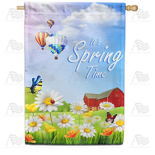 It's Spring Time at the Farm Double Sided House Flag