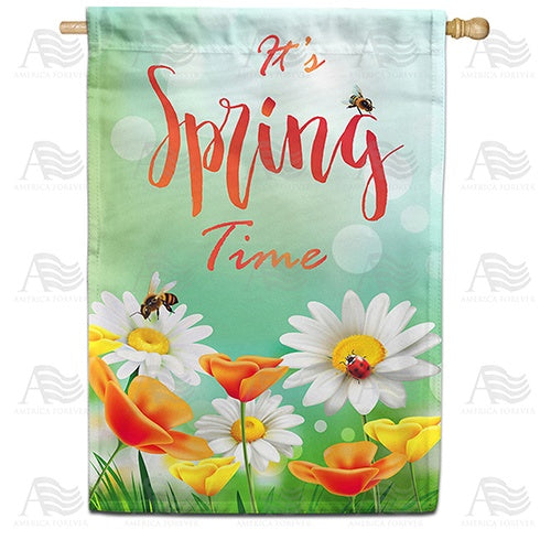 It's Spring Time Double Sided House Flag