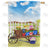 Spring Flowers Wheelbarrow Double Sided House Flag