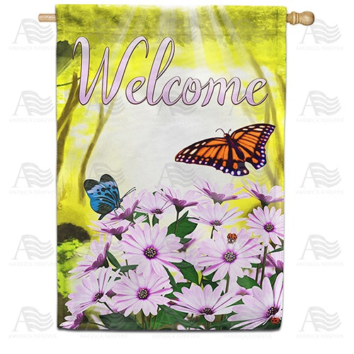 Daisies in the Woods Double Sided House Flag