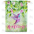 Purple Hummingbird Welcome Double Sided House Flag