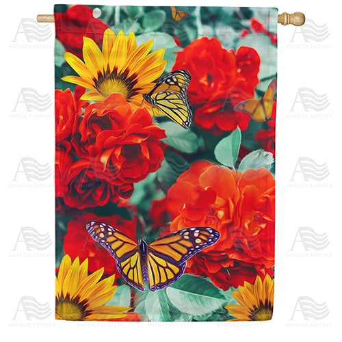 Monarch Butterflies Double Sided House Flag