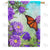 Asters And Monarch Double Sided House Flag