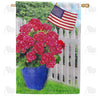 Patriotic Red Geraniums Double Sided House Flag