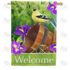 Goldfinch And Iris Welcome Double Sided House Flag