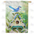 Blue Jay In Blossoms Double Sided House Flag