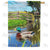 Mallard On Pond Double Sided House Flag